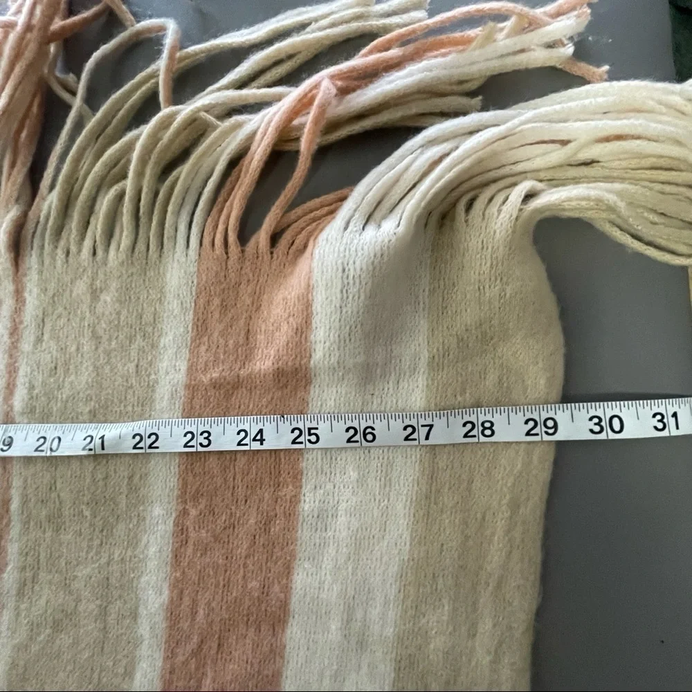Free People Striped Wrap/Scarf | Tan, Cream, Orange | OS